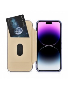 iCarer CE Premium Läder Foliofodral iPhone 14 Pro Magnetic Flip Läder Foliofodral MagSafe Ljuslila (WMI14220714-LP)