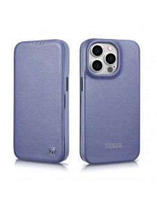 iCarer CE Premium Läder Foliofodral iPhone 14 Pro Magnetic Flip Läder Foliofodral MagSafe Ljuslila (WMI14220714-LP)