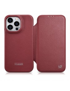 iCarer CE Premium Leather Folio Fodral iPhone 14 Pro Magnetic Flip Leather Folio Fodral MagSafe Röd (WMI14220714-RD)