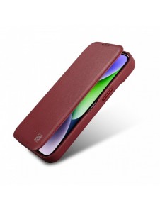 iCarer CE Premium Leather Folio Fodral iPhone 14 Pro Magnetic Flip Leather Folio Fodral MagSafe Röd (WMI14220714-RD)