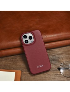 iCarer CE Premium Leather Folio Fodral iPhone 14 Pro Magnetic Flip Leather Folio Fodral MagSafe Röd (WMI14220714-RD)