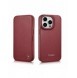 iCarer CE Premium Leather Folio Fodral iPhone 14 Pro Magnetic Flip Leather Folio Fodral MagSafe Röd (WMI14220714-RD)