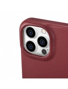 iCarer CE Premium Leather Folio Case iPhone 14 Pro Max Magnetic Flip Cover MagSafe Röd (WMI14220716-RD)