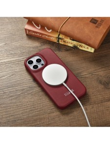 iCarer CE Premium Leather Folio Case iPhone 14 Pro Max Magnetic Flip Cover MagSafe Röd (WMI14220716-RD)