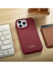 iCarer CE Premium Leather Folio Case iPhone 14 Pro Max Magnetic Flip Cover MagSafe Röd (WMI14220716-RD)
