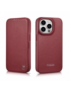 iCarer CE Premium Leather Folio Case iPhone 14 Pro Max Magnetic Flip Cover MagSafe Röd (WMI14220716-RD)