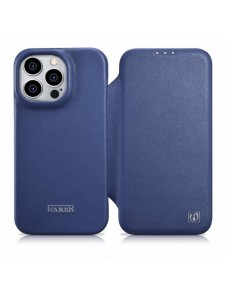 iCarer CE Premium Leather Folio Case iPhone 14 Pro Max Magnetic Flip Leather Folio Case MagSafe Blue (WMI14220716-BU)