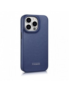 iCarer CE Premium Leather Folio Case iPhone 14 Pro Max Magnetic Flip Leather Folio Case MagSafe Blue (WMI14220716-BU)
