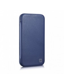 iCarer CE Premium Leather Folio Case iPhone 14 Pro Max Magnetic Flip Leather Folio Case MagSafe Blue (WMI14220716-BU)