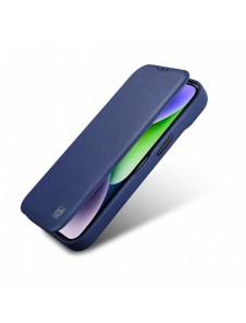 iCarer CE Premium Leather Folio Case iPhone 14 Pro Max Magnetic Flip Leather Folio Case MagSafe Blue (WMI14220716-BU)