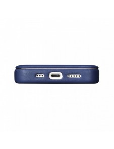 iCarer CE Premium Leather Folio Case iPhone 14 Pro Max Magnetic Flip Leather Folio Case MagSafe Blue (WMI14220716-BU)