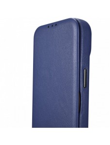 iCarer CE Premium Leather Folio Case iPhone 14 Pro Max Magnetic Flip Leather Folio Case MagSafe Blue (WMI14220716-BU)