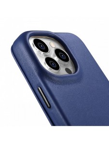 iCarer CE Premium Leather Folio Case iPhone 14 Pro Max Magnetic Flip Leather Folio Case MagSafe Blue (WMI14220716-BU)
