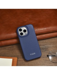 iCarer CE Premium Leather Folio Case iPhone 14 Pro Max Magnetic Flip Leather Folio Case MagSafe Blue (WMI14220716-BU)