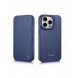 iCarer CE Premium Leather Folio Case iPhone 14 Pro Max Magnetic Flip Leather Folio Case MagSafe Blue (WMI14220716-BU)