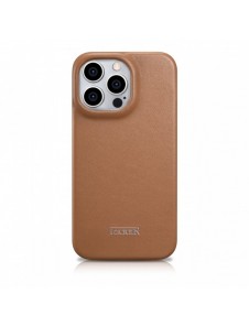 iCarer CE Premium Leather Folio Case iPhone 14 Pro Max Magnetic Flip Leather Folio Case MagSafe Brown (WMI14220716-BN)