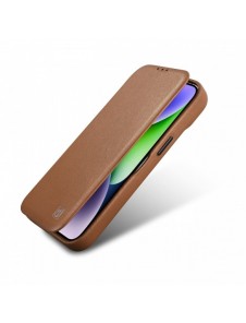 iCarer CE Premium Leather Folio Case iPhone 14 Pro Max Magnetic Flip Leather Folio Case MagSafe Brown (WMI14220716-BN)