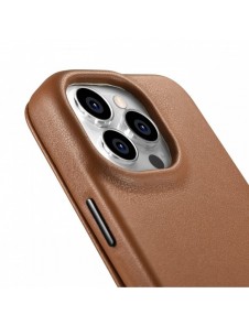iCarer CE Premium Leather Folio Case iPhone 14 Pro Max Magnetic Flip Leather Folio Case MagSafe Brown (WMI14220716-BN)