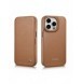 iCarer CE Premium Leather Folio Case iPhone 14 Pro Max Magnetic Flip Leather Folio Case MagSafe Brown (WMI14220716-BN)
