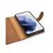 iCarer Haitang Läderplånboksfodral Läderfodral för Samsung Galaxy S22 + (S22 Plus) Plånboksfodral Brun (AKSM05BN)
