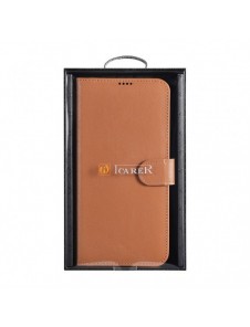 iCarer Haitang Läderplånboksfodral Läderfodral för Samsung Galaxy S22 + (S22 Plus) Plånboksfodral Brun (AKSM05BN)
