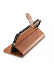 iCarer Haitang Läderplånboksfodral Läderfodral för Samsung Galaxy S22 + (S22 Plus) Plånboksfodral Brun (AKSM05BN)