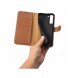 iCarer Haitang Läderplånboksfodral Läderfodral för Samsung Galaxy S22 + (S22 Plus) Plånboksfodral Brun (AKSM05BN)