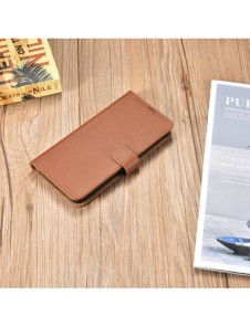 iCarer Haitang Läderplånboksfodral Läderfodral för Samsung Galaxy S22 + (S22 Plus) Plånboksfodral Brun (AKSM05BN)