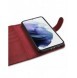 iCarer Haitang Läderplånboksfodral Läderfodral för Samsung Galaxy S22 + (S22 Plus) Plånboksfodral Röd (AKSM05RD)