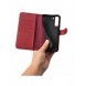 iCarer Haitang Läderplånboksfodral Läderfodral för Samsung Galaxy S22 + (S22 Plus) Plånboksfodral Röd (AKSM05RD)