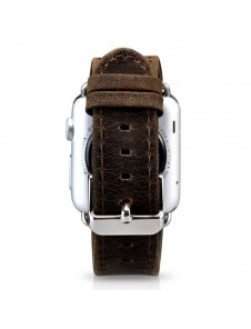iCarer Läder Crazy Horse-armband i äkta läder för Klocka 3 38mm / Klocka 2 38mm / Klocka 1 38mm brun (RIW115-BNďĽ38ďĽ‰)