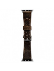 iCarer Läder Crazy Horse-armband i äkta läder för Klocka 3 38mm / Klocka 2 38mm / Klocka 1 38mm brun (RIW115-BNďĽ38ďĽ‰)