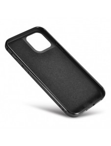 iCarer Leather Oil Wax fodral täckt med naturligt läder för iPhone 12 mini svart (ALI1204-BK)