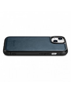 iCarer Leather Oil Wax fodral täckt med naturligt läder för iPhone 14 Plus blå (WMI14220719-BU)
