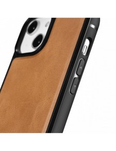 iCarer Leather Oil Wax-fodral täckt med naturligt läder för iPhone 14 Plus brun (WMI14220719-TN)
