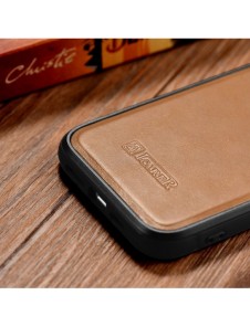 iCarer Leather Oil Wax-fodral för iPhone 14 Pro Max läderfodral brunt (WMI14220720-TN)