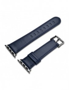 iCarer Läder Vintage armband i äkta läder för Klocka 3 38mm / Klocka 2 38mm / Klocka 1 38mm mörkblå (RIW117-DBďĽ38ďĽ‰)