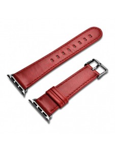 iCarer läder vintage armband i äkta läder för klocka 3 42 mm / klocka 2 42 mm / klocka 1 42 mm röd (RIW118-RD)