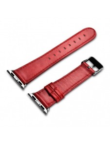 iCarer läder vintage armband i äkta läder för klocka 3 42 mm / klocka 2 42 mm / klocka 1 42 mm röd (RIW118-RD)