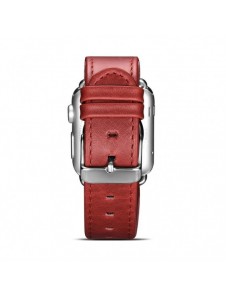 iCarer läder vintage armband i äkta läder för klocka 3 42 mm / klocka 2 42 mm / klocka 1 42 mm röd (RIW118-RD)