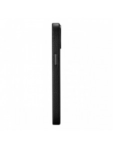iCarer Litchi Premium läderfodral iPhone 14 Plus magnetiskt läderfodral med MagSafe Black (WMI14220711-BK)