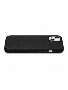 iCarer Litchi Premium läderfodral iPhone 14 Plus magnetiskt läderfodral med MagSafe Black (WMI14220711-BK)