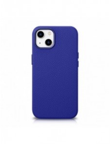 iCarer Litchi Premium läderfodral iPhone 14 Plus magnetiskt läderfodral med MagSafe Mörkblå (WMI14220711-DB)