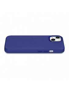 iCarer Litchi Premium läderfodral iPhone 14 Plus magnetiskt läderfodral med MagSafe Mörkblå (WMI14220711-DB)