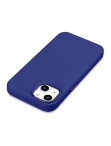 iCarer Litchi Premium läderfodral iPhone 14 Plus magnetiskt läderfodral med MagSafe Mörkblå (WMI14220711-DB)