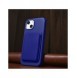 iCarer Litchi Premium läderfodral iPhone 14 Plus magnetiskt läderfodral med MagSafe Mörkblå (WMI14220711-DB)