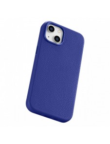 iCarer Litchi Premium läderfodral iPhone 14 Plus magnetiskt läderfodral med MagSafe Mörkblå (WMI14220711-DB)