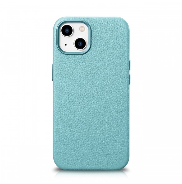 iCarer Litchi Premium läderfodral iPhone 14 Plus magnetiskt läderfodral med MagSafe Green (WMI14220711-GN)