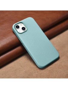 iCarer Litchi Premium läderfodral iPhone 14 Plus magnetiskt läderfodral med MagSafe Green (WMI14220711-GN)