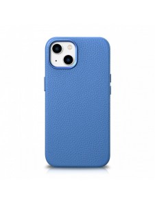 iCarer Litchi Premium läderfodral iPhone 14 Plus magnetiskt läderfodral med MagSafe ljusblå (WMI14220711-LB)